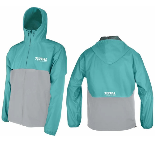 Campera Impermeable Total Talle Xl Elsue Azul Petróleo Xl Liso - Imagen 10