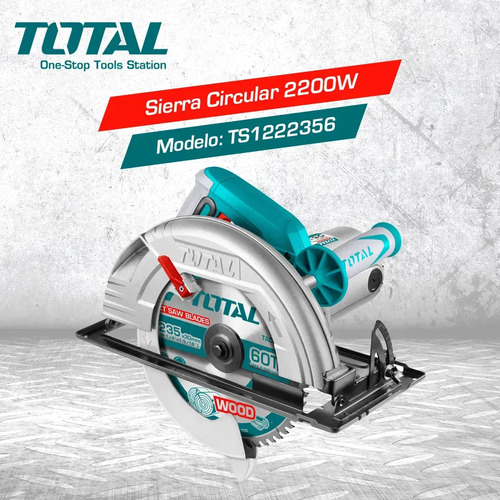 Sierra Circular Eléctrica Total Ts122235622-4 235mm 2.2kw Turquesa 50hz/60hz 50 Hz/60 Hz - Imagen 7