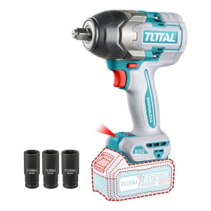 Llave, Pistola De Impacto Inalámbrica Total 20v Industrial - Motor Brushless, Sin Carbones, Encastre 1/2'', Torque 850nm - No Incluye Batería Ni Cargador - Tiwli20851 Turquesa