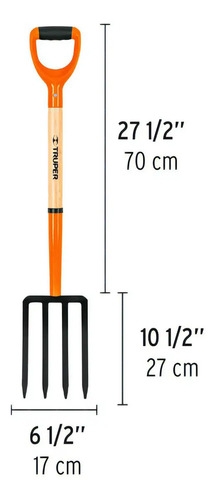 Pala Cavar Tierra Bieldo De 4 Dientes Truper Bj-4p - Imagen 4