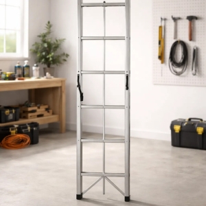 Escalera Aluminio Plegable Compacta 10 Esc 3m Hasta 150kg Blanco