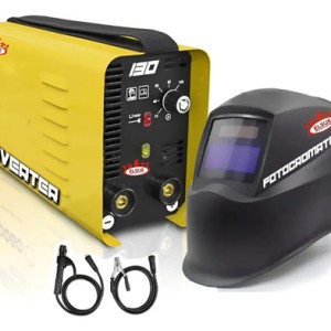 Soldadora Inverter Compacta 140 Profesional + Mascara Elsue Amarillo
