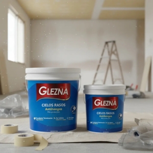 Pintura Glezna Cielos Rasos 18+3,6l Antihongos Latex Promo!! Blanco