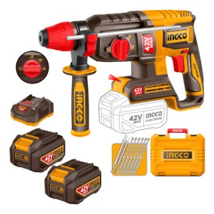 Rotomartillo Bateria 42v Brushless Sds Plus 2.5 Valija Ingco Naranja Oscuro