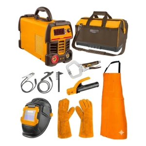 Soldadora Inverter Mma 200 Careta Delantal Accesorios Ingco Amarillo