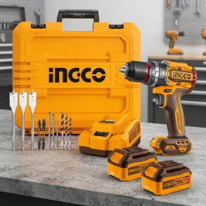Taladro Atornillador Percutor 2bat 4a Ingco En Valija 86nm Naranja Oscuro 50 Hz / 60 Hz