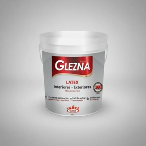 Pintura Glezna Latex 3,6l Interior Exterior Antihongos 60mt2 Blanco Mate