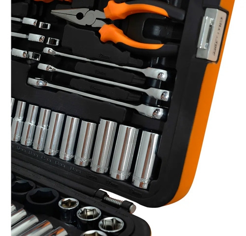 Juego Herramientas Lusqtoff 150pzs Racing Caja Set Tubos Naranja - Imagen 2
