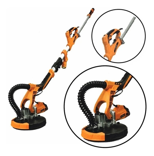 Lijadora Aspiradora Yeso Pared Techo Con Bolsa Lusqtoff Naranja 50 Hz - Imagen 3
