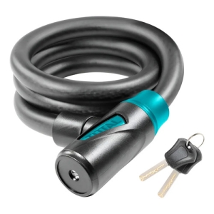 Candado Bicicleta Moto 15x1200mm Con Llave Total Negro
