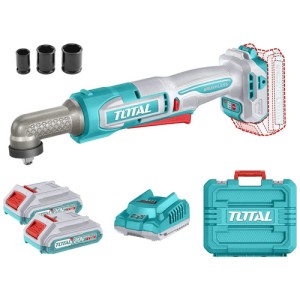 Llave De Impacto Angular Inalámbrica Total 20v Industrial - Motor Brushless, Sin Carbones, Encastre 3/8'', Torque 80nm - Con 2 Baterías 2.0ah Litio-ion, Cargador, Dados Y Maletín - Taiwli208 Turquesa