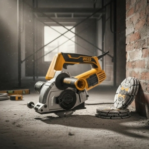 Acanaladora Pared 4 Discos 1500w 8500 Rpm Ingco Wlc15008 Amarillo 60hz