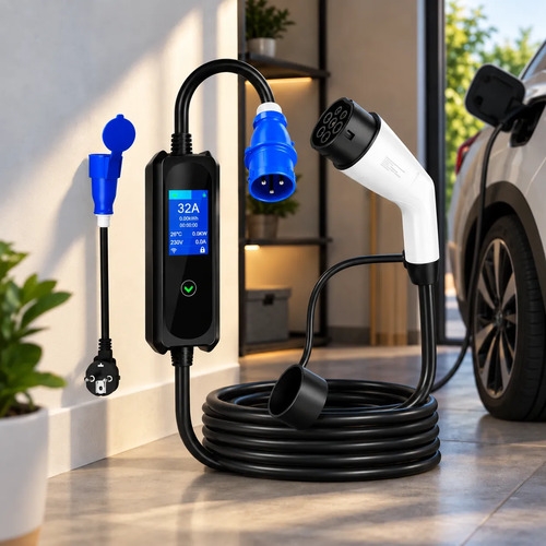 Cargador Auto Eléctrico Tipo 2 7.5kw 32a Toma Schuko Wifi