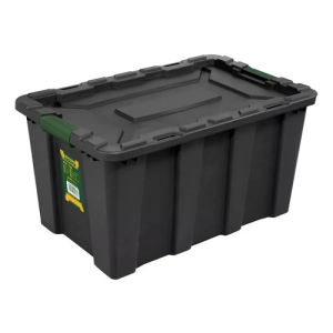 Contenedor De Plástico Apilable 100 L Negro Pp 75×51×37 Cm