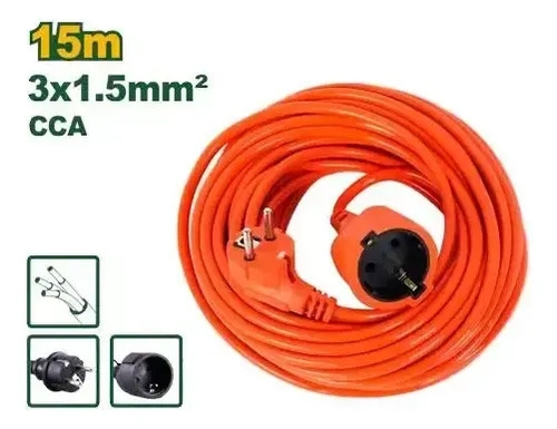 Alargue 10m 15m 20m 25m Enchufe Conector Schuko 3x1.5mm 15 Metros 3x1.5 - Imagen 2