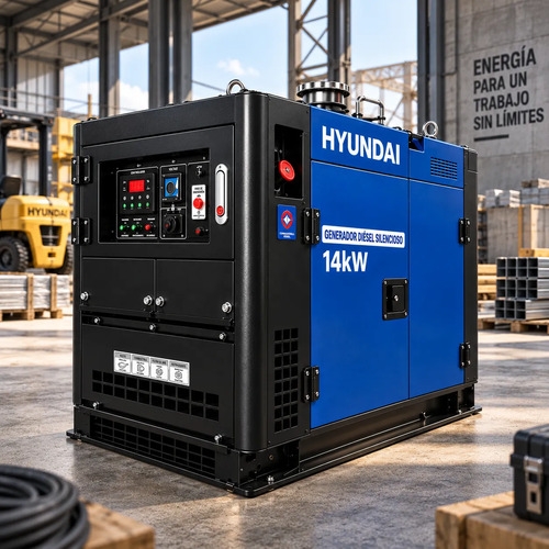 Generador Diésel Trifásico Hyundai 14kw 380v Silencioso - Imagen 4