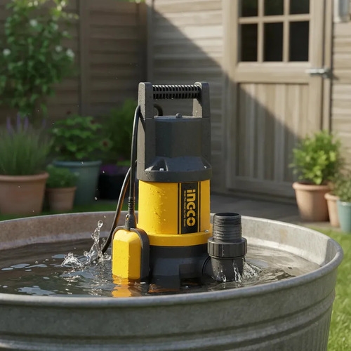 Bomba Sumergible Plastico 1000w Pozo Negro Ingco Spd10001 - Imagen 2
