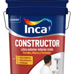 Inca Pintura Látex Constructor Exterior-interior Mate 20 L Color Blanco