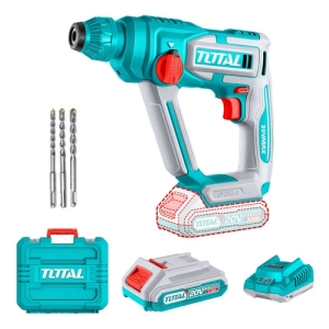 Rotomartillo Inalámbrico Total 20v - 1.5 J, Encastre Sds Plus - Con Batería 2.0ah Litio-ion, Cargador, 3 Mechas Y Maletín - Trhli201681 Turquesa 50 60hz