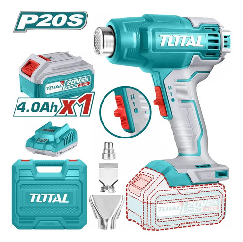 Pistola De Calor Inalámbrica 20v Bat+ Carg Total Tbli20025 Turquesa - Imagen 4