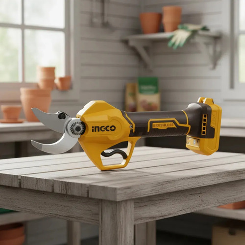 Tijera De Poda Inalámbrica Ingco 20v 20mm/30mm Sin Batería Naranja