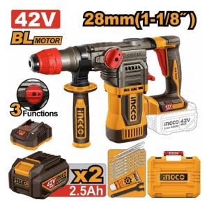 Rotomartillo 42v 28mm 1-1/8  4.5j Acc Ingco Crhli42288 Amarillo 50hz/60hz