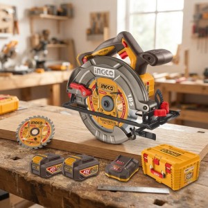 Sierra Circular 42v 185mm Bateria 2.5ah + Valija Ingco Amarillo 50hz/60hz