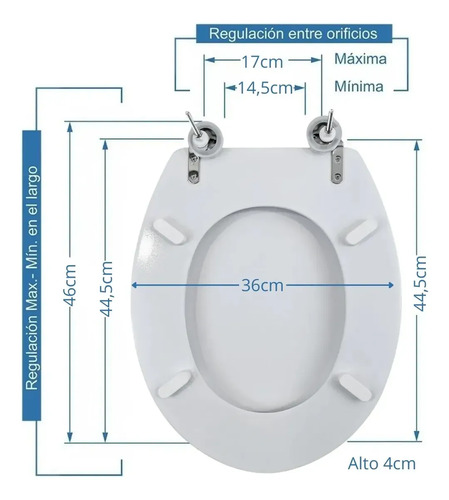 Asiento Tapa De Inodoro Water Universal Blanca Madera Blanco Blanco - Imagen 2