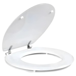 Asiento Tapa De Inodoro Water Universal Blanca Madera Blanco Blanco