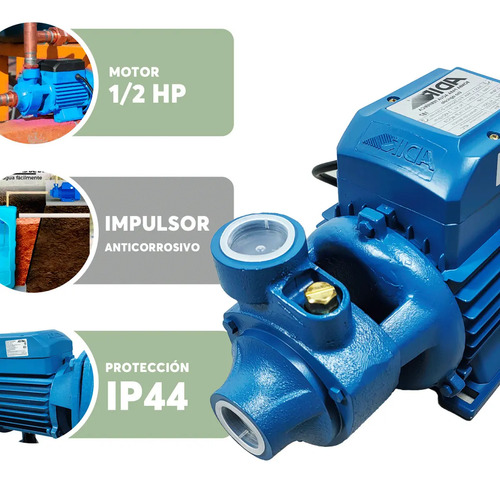 Kit Bomba Eléctrica Periférica 1/2hp + Presurizador De Agua Azul - Imagen 4