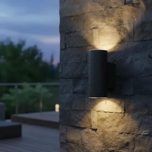 Aplique Doble O Simple Pared Interior Exterior Gu10 Ip54 Aplique Doble Luz Negro