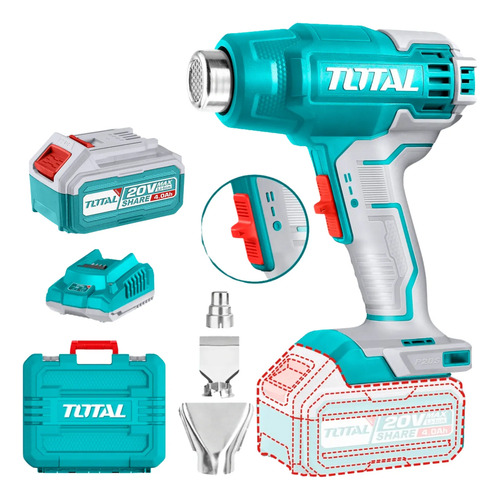 Pistola De Calor Inalámbrica 20v Bat+ Carg Total Tbli20025 Turquesa - Imagen 10