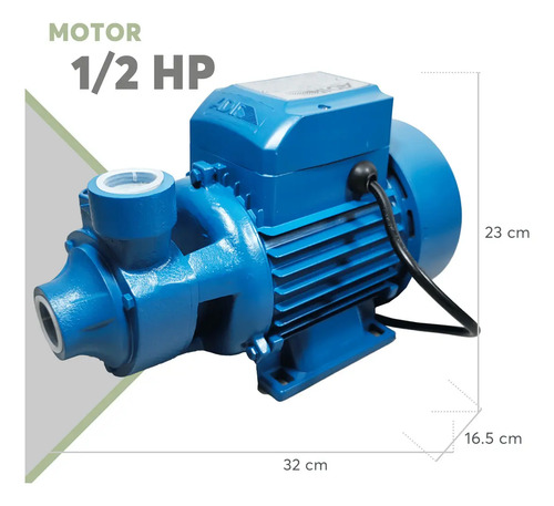 Kit Bomba Eléctrica Periférica 1/2hp + Presurizador De Agua Azul - Imagen 6
