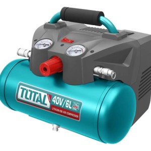 Compresor De Aire Inalámbrico Total 40v 6 Litros, 120psi, 98l/min - Funciona Con 2 Baterías De 20v - No Incluye Batería Ni Cargador - Tacli2003 Turquesa 50 Hz Monofásica