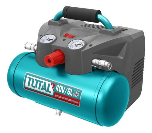 Compresor De Aire Inalámbrico Total 40v 6 Litros, 120psi, 98l/min - Funciona Con 2 Baterías De 20v - No Incluye Batería Ni Cargador - Tacli2003 Turquesa 50 Hz Monofásica