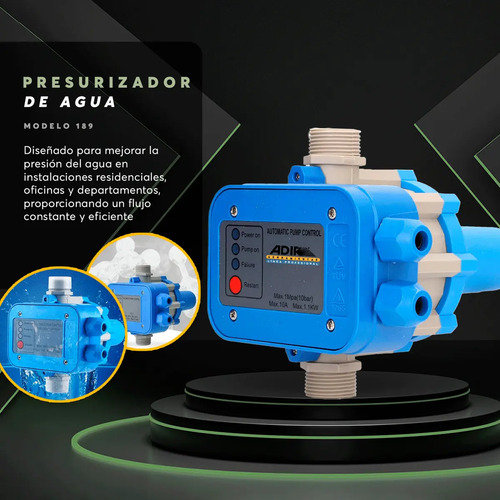 Kit Bomba Eléctrica Periférica 1/2hp + Presurizador De Agua Azul - Imagen 7
