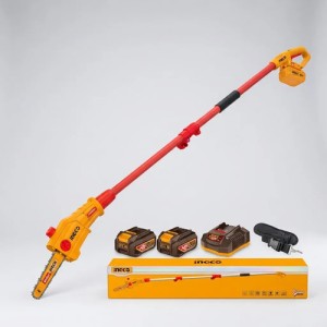 Motosierra De Altura A Bateria 42v 8 PuLG  +2 Baterias Ingco Amarillo