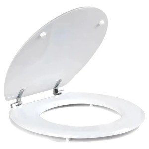 Asiento Tapa De Inodoro Water Universal Blanca Madera Blanco Blanco