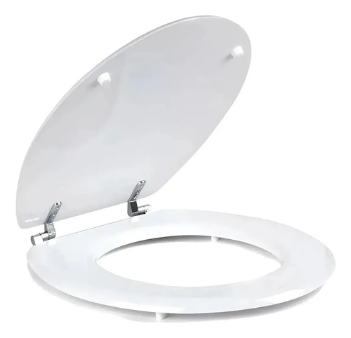Asiento Tapa De Inodoro Water Universal Blanca Madera Blanco Blanco