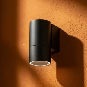 Aplique Doble O Simple Pared Interior Exterior Gu10 Ip54 Aplique Una Luz - Negro