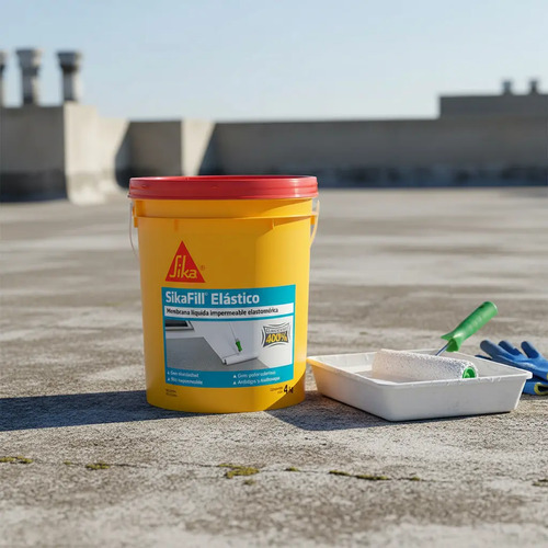 Membrana Liquida 4 Kg Pintura Sikafill Elastico Sika Blanco Mate - Imagen 3