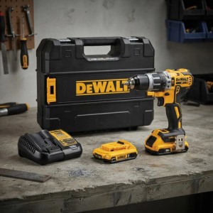 Taladro Atornillador A Bateria Dewalt 13mm 20v + Baterias Amarillo