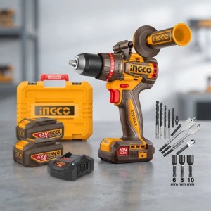 Taladro Atornillador Ingco 42v C/percutor C/2 Bat 2 Ah Amarillo 50hz/60hz