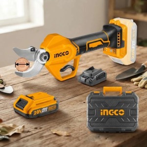 Tijera De Poda C Bat Y Cargador 20v Ingco De 20 A 30mm Corte