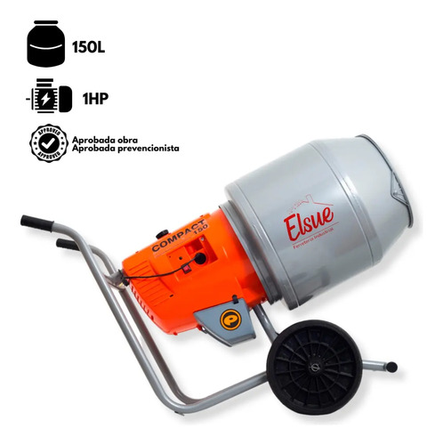 Hormigonera Trompito Deper 1hp 150l Toma Industrial A/obra - Imagen 3