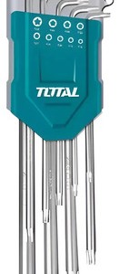 Juego Set Llaves Torx Larga Total Industrial 9 Pz T10 - T50