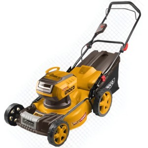 Corta Cesped Con Recolector Ingco Con Bateria 18pul De Corte Naranja Oscuro Amarillo