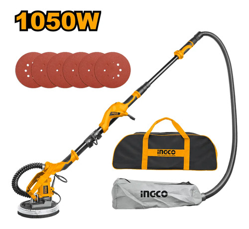 Lijadora Yeso Eco (mod Nuevo) Ingco Dws10501 Con Bolso Amarillo/negro 50 Hz/60 Hz - Imagen 2