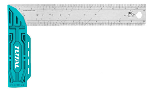 Escuadra Carpintero Total 12'' 30cm, Acero Inoxidable, Línea Industrial - Tmt61126 Turquesa