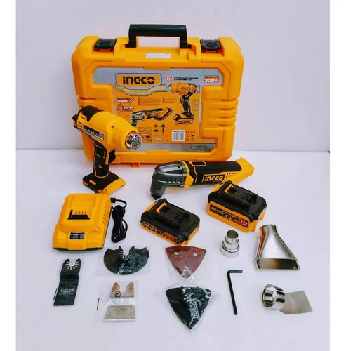 Kit 20v Pistola Calor Multifun Ingco C/bat Y Car En Maetin Amarillo - Imagen 4